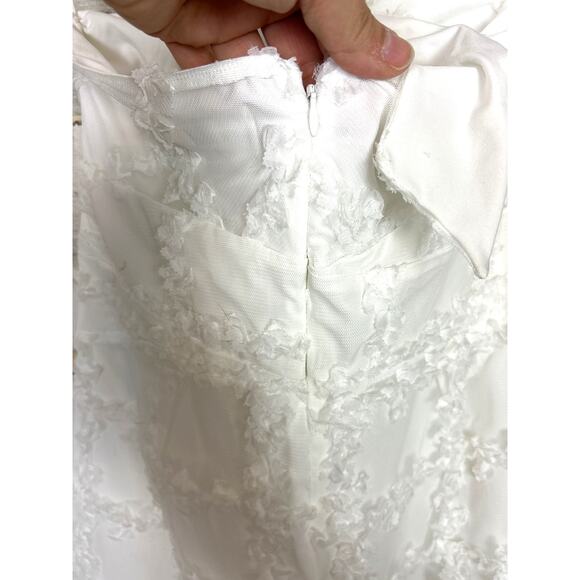 Sabo Womens Large White Floral Lace Open Front Halter Mini Dress NEW - Picture 5 of 9